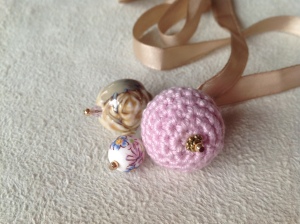Crochet and gem pendant