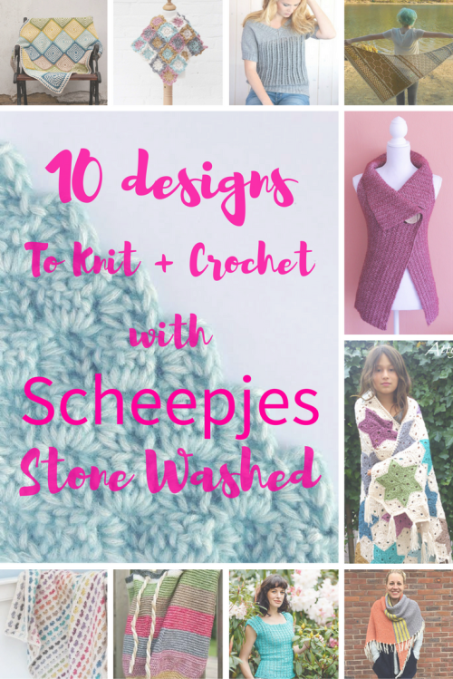 10 beautiful knit and crochet designs using Scheepjes Stone Washed on missneriss.com #crochet