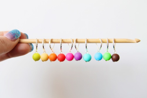 Stitch Markers made by Nerissa Muijs. shop on Etsy: https://www.etsy.com/listing/574419467/knitting-and-crochet-stitch-markers?ref=shop_home_active_1